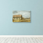 セピアのオールドファーム キャンバスプリント (インサイチュ (ウッドフロア))