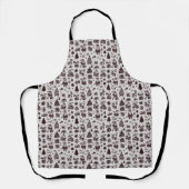 セピアのクリスマスパターン エプロン (正面)