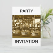 セピアのドッジムカー パーティ招待状 招待状 (スタンド正面)