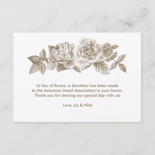 セピアのバラスケッチ ファボー カード (正面)