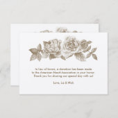 セピアのバラスケッチ ファボー カード (正面/裏面)