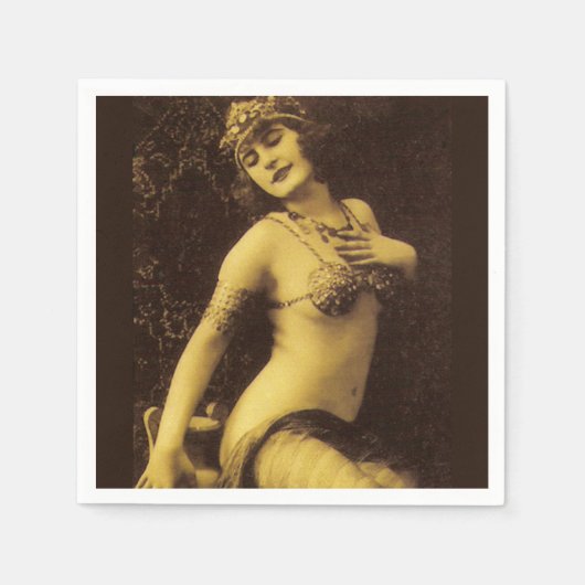 セピアのフラッパー1 スタンダードカクテルナプキン (正面)