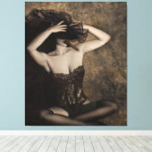 セピアの官能性 – セルフポートレイト キャンバスプリント (インサイチュ (ウッドフロア))