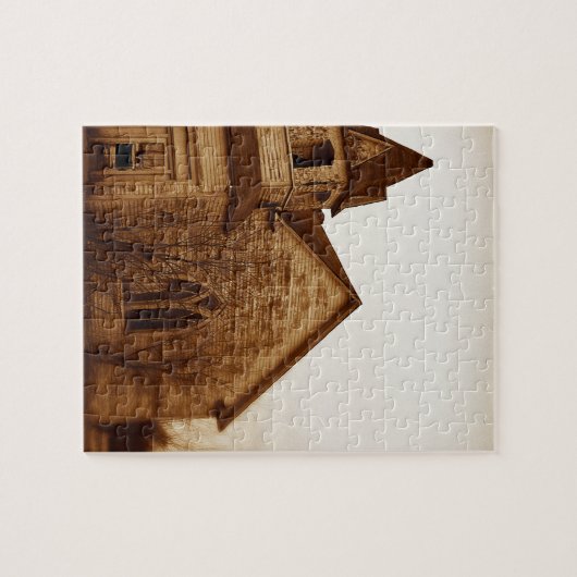 セピアの廃教会 ジグソーパズル (横)