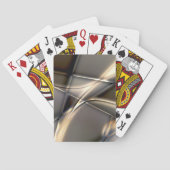 セピアの曲線黄金のストロークとツイスト正方形 トランプ (裏面)