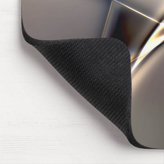 セピアの曲線黄金のストロークとツイスト正方形 マウスパッド (コーナー)