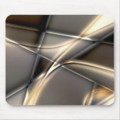 セピアの曲線黄金のストロークとツイスト正方形 マウスパッド (正面)
