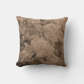 セピアの牡丹 クッション (正面)