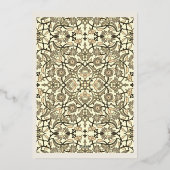 セピアの花のアラベスク ウェディング インビテーション - 箔押し 箔招待状 (裏面)