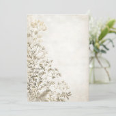 セピアの葉のトップ フェード | ラスティック オータム - ウィンター インビ 招待状 (スタンド正面)