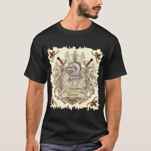 セピアの騎士の盾の姓 Tシャツ (正面)
