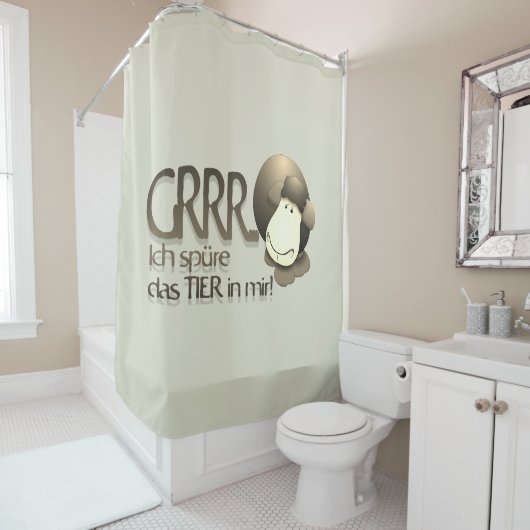 セピアの「イッスピュレ・ダス・ティエ・イン・ミール！」 シャワーカーテン (インサイチュ)