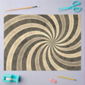 セピアらせん状パターン、スクラップブック作りギフト包装 薄葉紙 (クラフト)