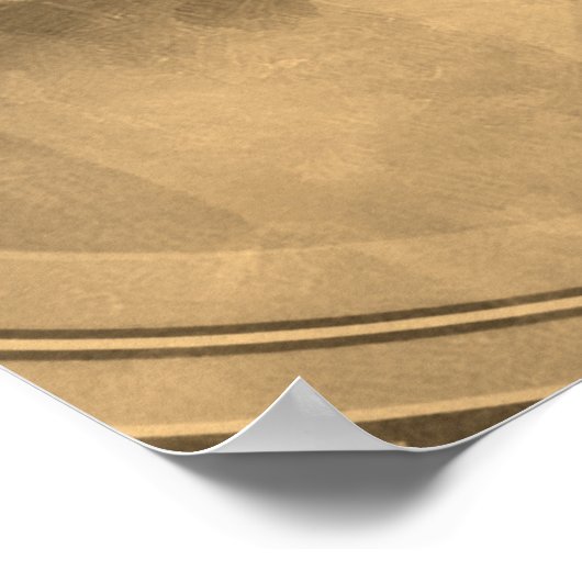 セピアアコースティックギターの音孔が近い ポスター (角)