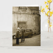 セピアイタリアン通りカードのシーン カード (黄色い花)