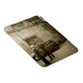 セピアイタリアン長方形マグネットの通りシーン マグネット (右側)