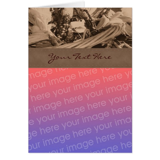 セピアインディアンコーンオータムフォトカード (正面)