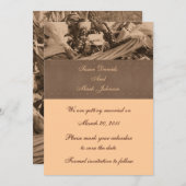 セピアインディアンコーン秋の結婚式セーブザデート 招待状 (正面/裏面)