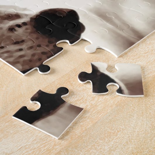 セピアウルフリやる気を起こさせるーズフリーダムナイトフルムーン ジグソーパズル (側面)