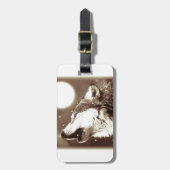 セピアウルフ&ムーン ラゲッジタグ (正面縦)