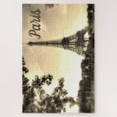 セピアエッフェルタワーパリヨーロッパ旅行写真 ジグソーパズル (縦)