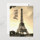 セピアエッフェルタワーパリヨーロッパ旅行写真 ポストカード (正面/裏面)