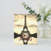 セピアエッフェルタワーパリヴィンテージヨーロッパトラベル ポストカード (スタンド正面)