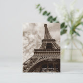 セピアエッフェルタワーFrom Below Romance Paris Europe ポストカード (スタンド正面)
