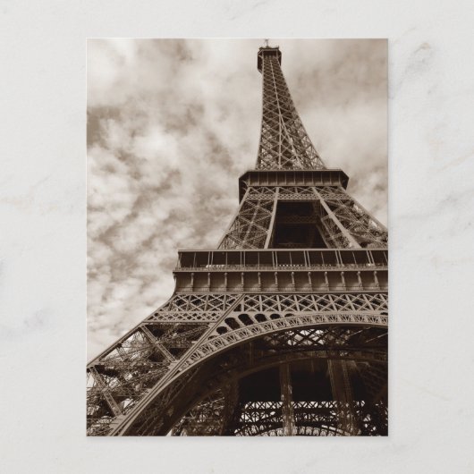 セピアエッフェルタワーFrom Below Romance Paris Europe ポストカード (正面)