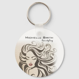 セピアエレガントシックな波型ヘアスタイルヘアスタイルのヘアエクステンション キーホルダー