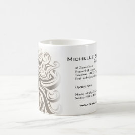 セピアエレガントシックな波型ヘアスタイルヘアスタイルのヘアエクステンション コーヒーマグカップ