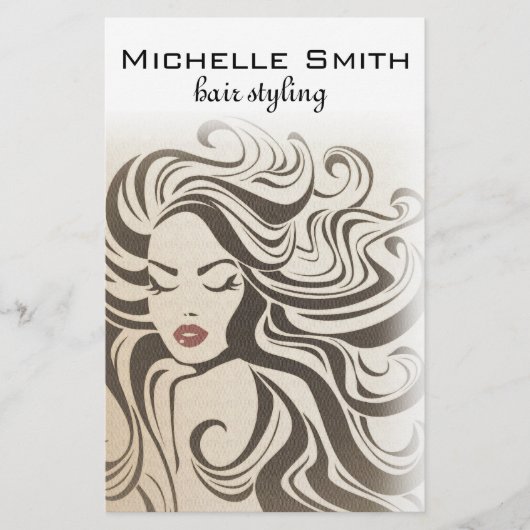 セピアエレガントシックな波型ヘアスタイルヘアスタイルのヘアエクステンション チラシ (正面)