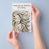 セピアエレガントシックな波型ヘアスタイルヘアスタイルのヘアエクステンション チラシ (ハンドル)