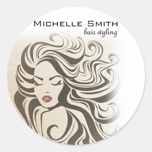 セピアエレガントシックな波型ヘアスタイルヘアスタイルのヘアエクステンション ラウンドシール (正面)