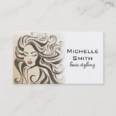 セピアエレガントシックな波型ヘアスタイルヘアスタイルのヘアエクステンション 名刺 (正面)