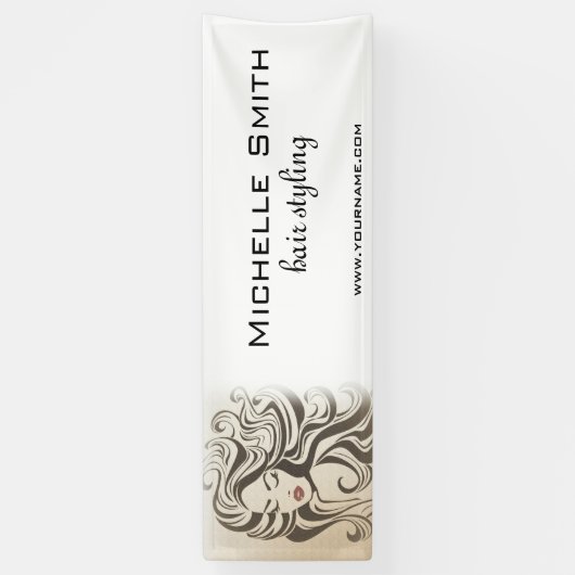 セピアエレガントシックな波型ヘアスタイルヘアスタイルのヘアエクステンション 横断幕 (縦)