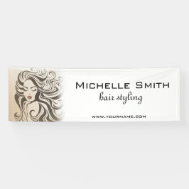 セピアエレガントシックな波型ヘアスタイルヘアスタイルのヘアエクステンション 横断幕