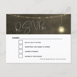 セピアエレガントトーンズメイソンジャーRSVP 案内ポストカード