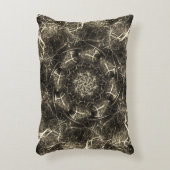 セピアエレガントフラクタル枕 アクセントクッション (正面(垂直))
