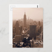 セピアエンパイアステート建物ズfromロックフェラー ポストカード (正面/裏面)