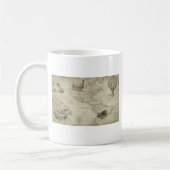 セピアオールドアンティークヴィンテージ統一された州マップ旅行 コーヒーマグカップ (左)