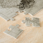 セピアオールドアンティークヴィンテージ統一された州マップ旅行 ジグソーパズル (側面)