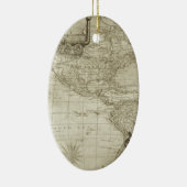 セピアオールドアンティークヴィンテージ統一された州マップ旅行 セラミックオーナメント (右)