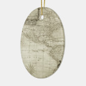 セピアオールドアンティークヴィンテージ統一された州マップ旅行 セラミックオーナメント (左)