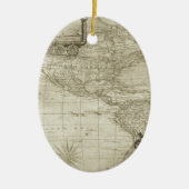 セピアオールドアンティークヴィンテージ統一された州マップ旅行 セラミックオーナメント (正面)