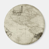 セピアオールドアンティークヴィンテージ統一された州マップ旅行 マグネット (正面)