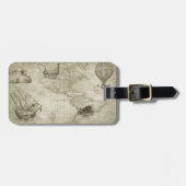 セピアオールドアンティークヴィンテージ統一された州マップ旅行 ラゲッジタグ (正面横)