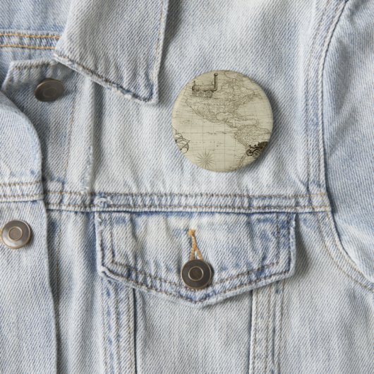 セピアオールドアンティークヴィンテージ統一された州マップ 缶バッジ (インサイチュ)