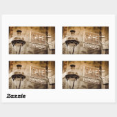 セピアカフェ標識，パリ，フランス 長方形シール (シート)