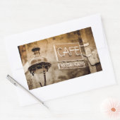 セピアカフェ標識，パリ，フランス 長方形シール (封筒)